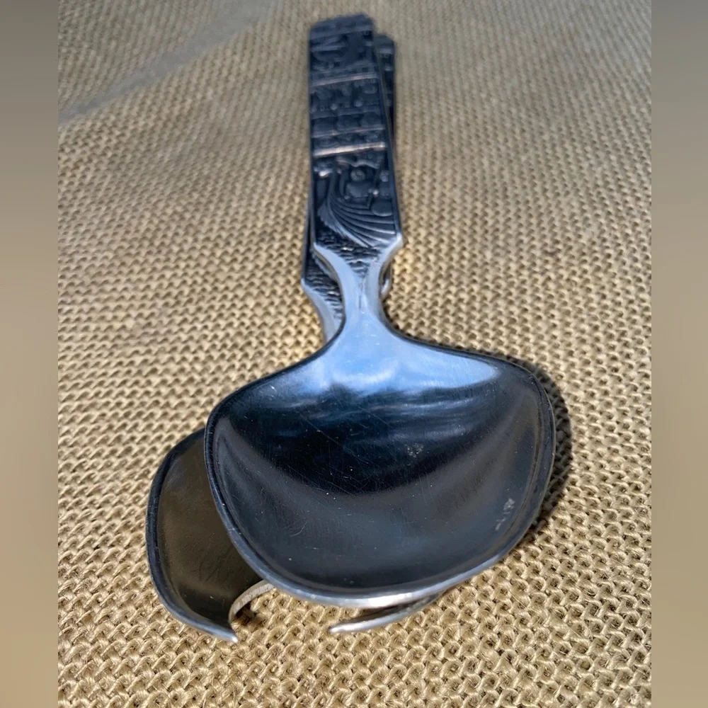 KONGE TINN Rare Vintage Salad set Norwegian pewter Salatsett - Picture 11 of 17